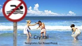  Presentation with sea law - Colorful PPT layouts enhanced with woman playing in the sea backdrop and a light blue colored foreground