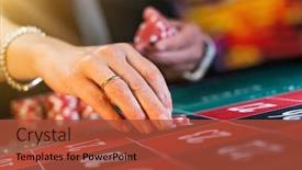  Presentation with roulette - PPT layouts having woman-playing-roulette background and a red colored foreground