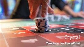  Presentation with roulette - Cool new PPT theme with woman-playing-roulette backdrop and a coral colored foreground