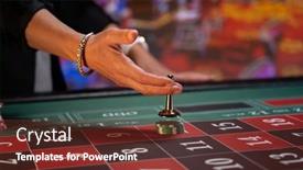  Presentation with roulette - Theme having woman-playing-roulette background and a tawny brown colored foreground