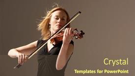  Presentation with studio - Colorful presentation enhanced with woman-playing-violin-in-studio backdrop and a violet colored foreground