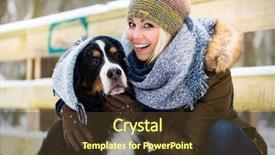  Presentation with snow day - Cool new PPT theme with woman playing with her dog backdrop and a  colored foreground