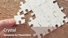  Presentation with rustic wood wooden frame - Audience pleasing PPT theme consisting of woman playing with jigsaw puzzle backdrop and a tawny brown colored foreground