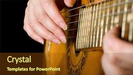  Presentation with role play woman and man - Cool new theme with woman plays an acoustic guitar backdrop and a tawny brown colored foreground