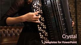  Presentation with accordion - Slide deck with woman plays chromatic accordion background and a wine colored foreground