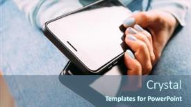  Presentation with power bank - Slides consisting of woman-plugged-the-charger background and a ocean colored foreground