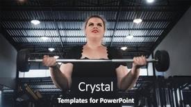  Presentation with body fat - PPT theme consisting of woman-plus-size-in-gym background and a  colored foreground