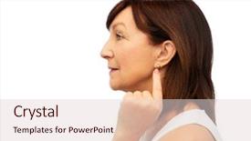  Presentation with old people animated - Cool new theme with woman pointing to her golden backdrop and a lemonade colored foreground