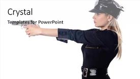  Presentation with police police - Presentation design consisting of bright green xmas watercolor 2 background and a teal colored foreground