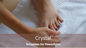  Presentation with nail - Beautiful PPT theme featuring woman polish her toe nail at home backdrop and a tawny brown colored foreground