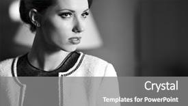  Presentation with theater black and white - Beautiful PPT layouts featuring woman portrait black-and-white backdrop and a gray colored foreground