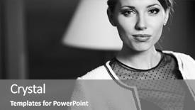  Presentation with white and black woman climbing ladders - Presentation theme featuring woman portrait black-and-white background and a  colored foreground