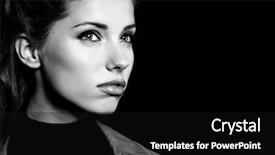  Presentation with agriculture black and white cow - Amazing PPT theme having woman portrait black-and-white backdrop and a black colored foreground