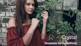  Presentation with real woman hair texture human - Slide deck with woman portrait close-up profile background and a  colored foreground