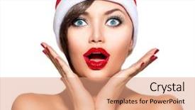  Presentation with true beauty - Cool new theme with woman portrait open mouth true backdrop and a coral colored foreground