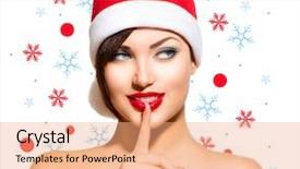  Presentation with true beauty - Presentation theme consisting of woman portrait open mouth true background and a coral colored foreground