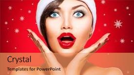  Presentation with true beauty - Cool new theme with woman portrait open mouth true backdrop and a coral colored foreground