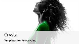  Presentation with sad woman silhouette - Colorful PPT theme enhanced with woman portrait profile silhouette isolated backdrop and a white colored foreground