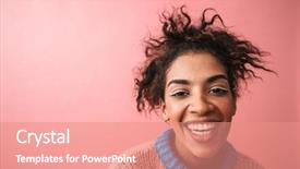  Presentation with abstract beautiful black pink glitter - Slide set having woman posing isolated over pink background and a  colored foreground