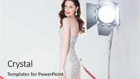  Presentation with red carpet ceremony - Theme consisting of woman posing on red carpet background and a sky blue colored foreground