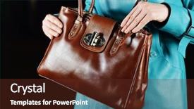  Presentation with woman muslim - Presentation design consisting of woman posing with fashionable leather background and a tawny brown colored foreground