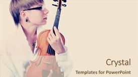  Presentation with lactation young woman breastfeeding - Amazing slides having woman posing with her violin backdrop and a lemonade colored foreground