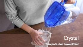  Presentation with pouring water - Slide deck consisting of woman pouring filtered water background and a violet colored foreground