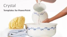  Presentation with pouring water - Audience pleasing presentation theme consisting of woman-pouring-water backdrop and a white colored foreground