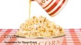  Presentation with butter - Beautiful theme featuring woman-pours-hot-butter-over backdrop and a lemonade colored foreground