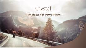  Presentation with moto - Audience pleasing slide set consisting of woman-power-concept-strong-sportive backdrop and a cream colored foreground