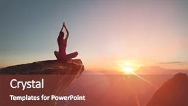  Presentation with yoga - Colorful slide deck enhanced with woman practices yoga and meditates backdrop and a red colored foreground