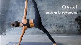  Presentation with advanced - Beautiful presentation featuring woman practicing advanced yoga backdrop and a gray colored foreground