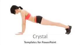  Presentation with staff - Presentation enhanced with woman practicing chaturanga dandasana four-limbed staff pose background and a white colored foreground