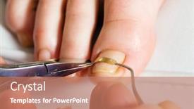  Presentation with taking care of children and parent - Slides consisting of woman-practicing-chiropody-taking-care background and a coral colored foreground