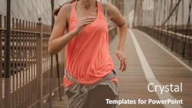  Presentation with brooklyn - Amazing theme having woman-practicing-jogging backdrop and a violet colored foreground