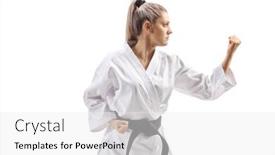  Presentation with martial arts - Beautiful slides featuring woman-practicing-martial-arts-isolated backdrop and a white colored foreground