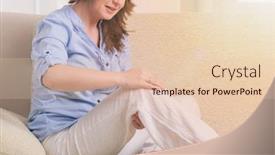  Presentation with reiki - Presentation theme enhanced with woman-practicing-self-reiki-transfering background and a lemonade colored foreground