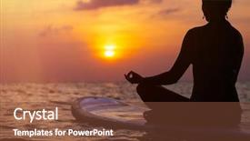  Presentation with yoga - Audience pleasing presentation consisting of woman practicing sup yoga backdrop and a tawny brown colored foreground