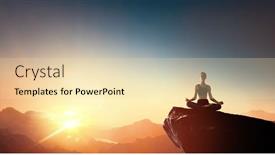  Presentation with yoga - Presentation theme enhanced with woman-practicing-yoga-and-meditates background and a lemonade colored foreground