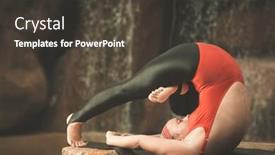  Presentation with waterfall woman - Presentation featuring woman practicing yoga near waterfall plow pose halasana toned background and a dark gray colored foreground