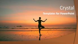  Presentation with awesome - Audience pleasing presentation theme consisting of woman-practicing-yoga backdrop and a coral colored foreground
