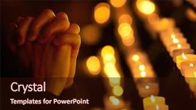  Presentation with church - Colorful slides enhanced with woman praying in church backdrop and a wine colored foreground