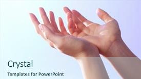  Presentation with black woman praying - Presentation theme featuring woman praying on bright background background and a sky blue colored foreground