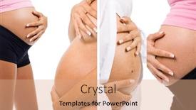  Presentation with pregnancy - Colorful slide deck enhanced with woman pregnancy backdrop and a coral colored foreground