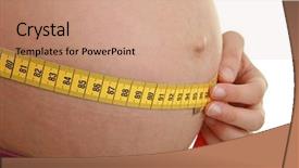  Presentation with pregnant - Theme featuring woman pregnant and size f stomach background and a coral colored foreground