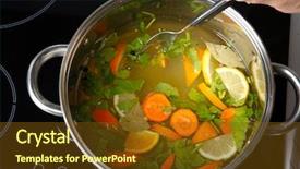  Presentation with turkey - Cool new theme with woman preparing brine for turkey backdrop and a tawny brown colored foreground