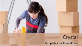  Presentation with work the word in your life - Amazing presentation design having woman preparing for wallpaper work backdrop and a coral colored foreground