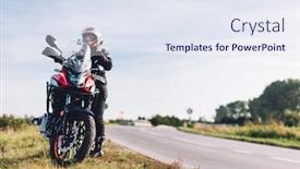  Presentation with roadside - Presentation consisting of woman-preparing-to-drive background and a sky blue colored foreground