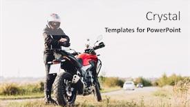  Presentation with roadside - Presentation theme with woman-preparing-to-drive background and a white colored foreground