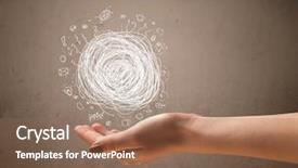  Presentation with chaos - Theme featuring woman-presenting-chaos-concept background and a coral colored foreground